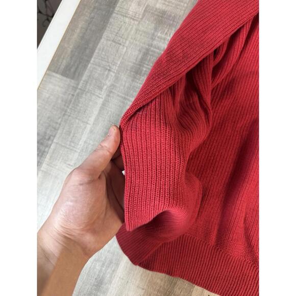 Vintage Ll Bean Five Button Henley Heavyweight Sweater Red Fisherman Men’s LT - Picture 8 of 8